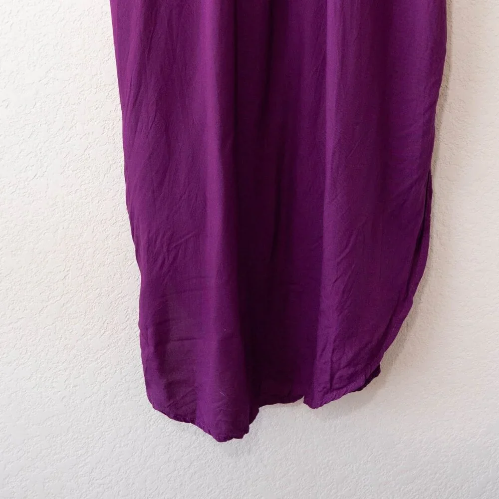 Swimsuits For All Purple Rayon Dress Womens 10/12 Sleeveless V Neck Cover Up - Picture 6 of 14